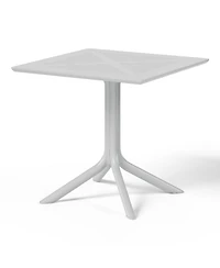 5-Piece Modern Patio Square Dining Table Set with Stackable Chairs