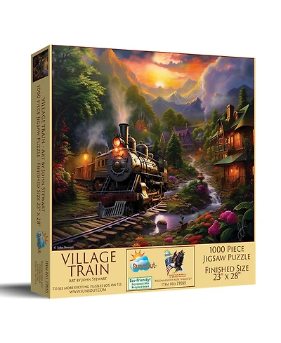SunsOut Village Train 1000 piece Jigsaw Puzzle for Adults