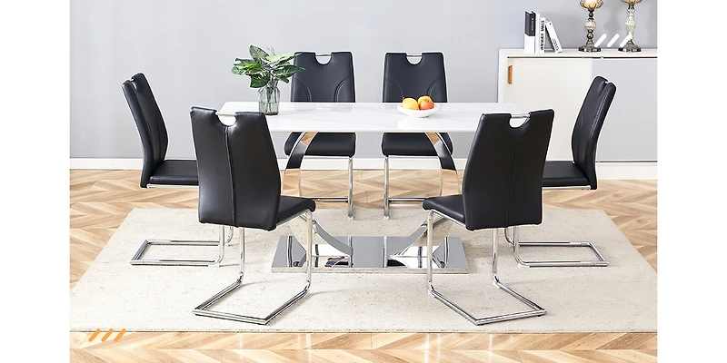Black Pu Dining Chairs (Set of 4)