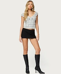 Edikted Women's Dolsy Plaid Button Up Top