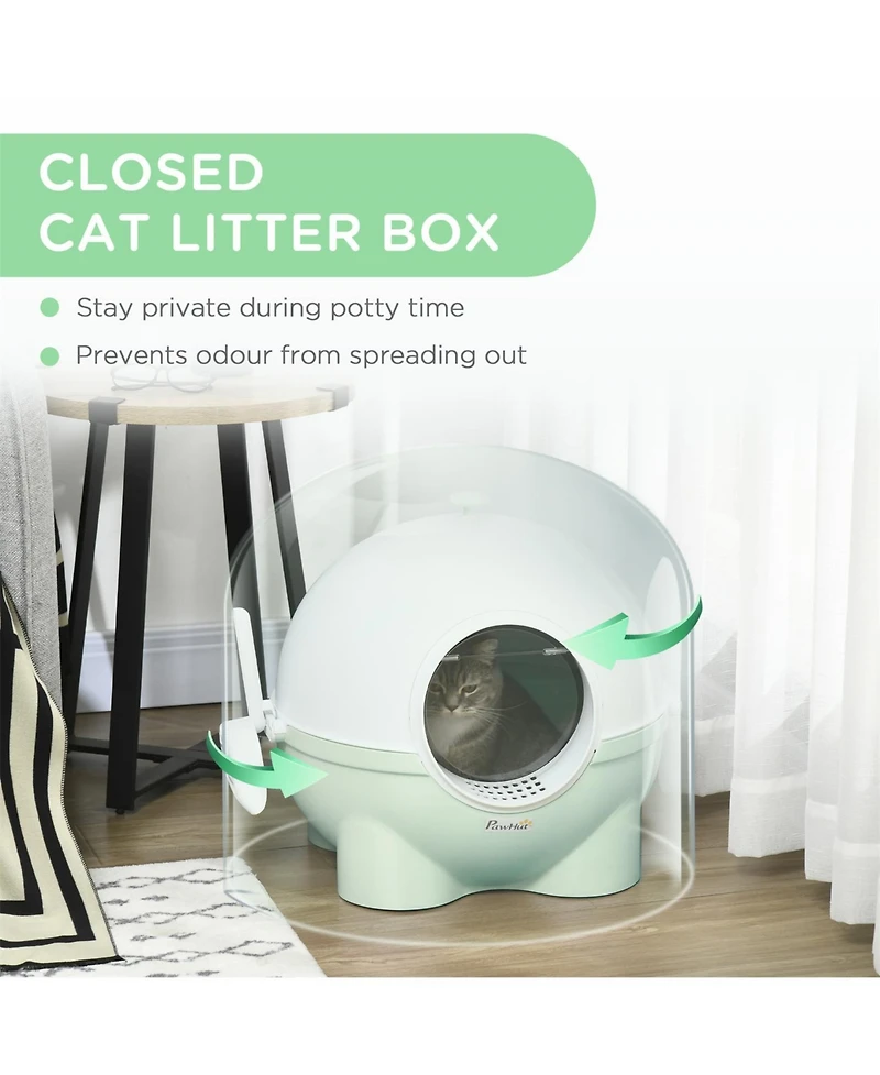 Aostirmotor Large Hooded Cat Litter Box with Lid