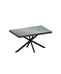 Streamdale Furniture Retro Stretch Dining Table with Storage Box, Stone Top