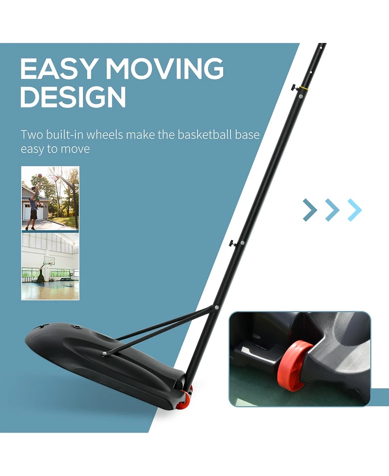 Soozier Portable Basketball Sd & Height Adjustable with Fillable Bottom Base