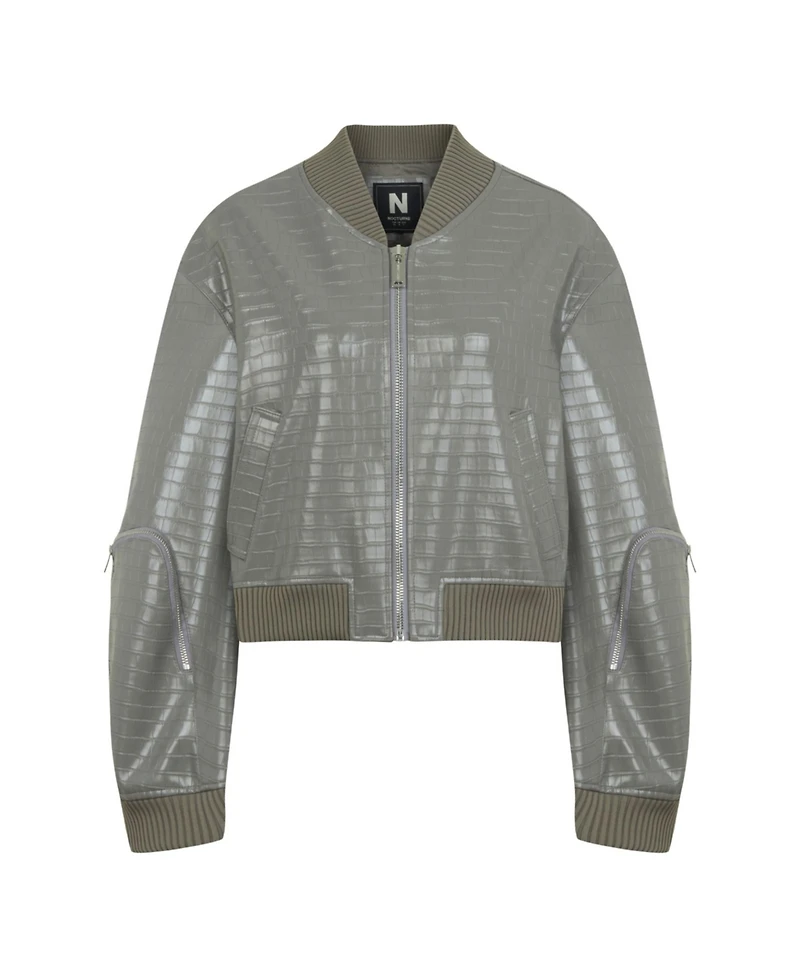 Nocturne Women's Faux Leather Bomber Jacket