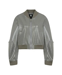 Nocturne Women's Faux Leather Bomber Jacket