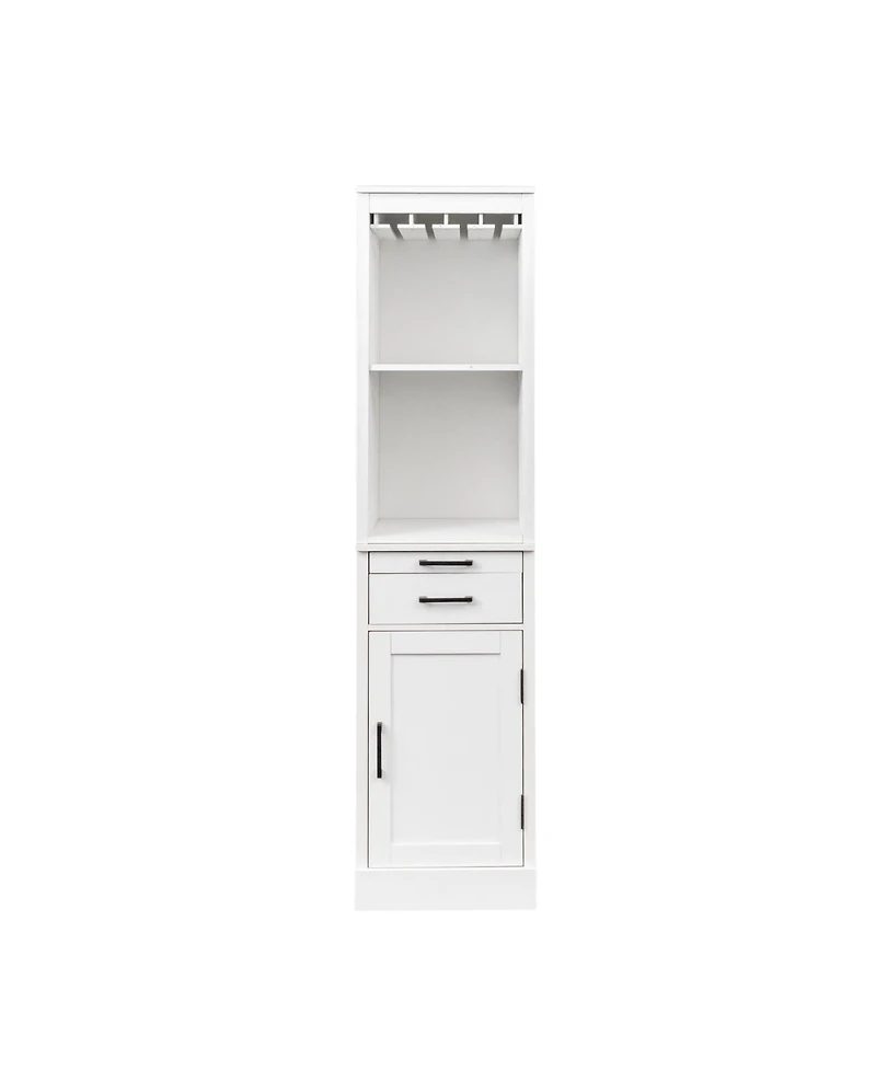 Streamdale Furniture Modular Wine Bar Hutch Cabinet (White