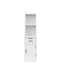 Streamdale Furniture Modular Wine Bar Hutch Cabinet (White