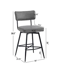Streamdale Furniture Retro Swivel Counter Stools, Set of 2 in Grey