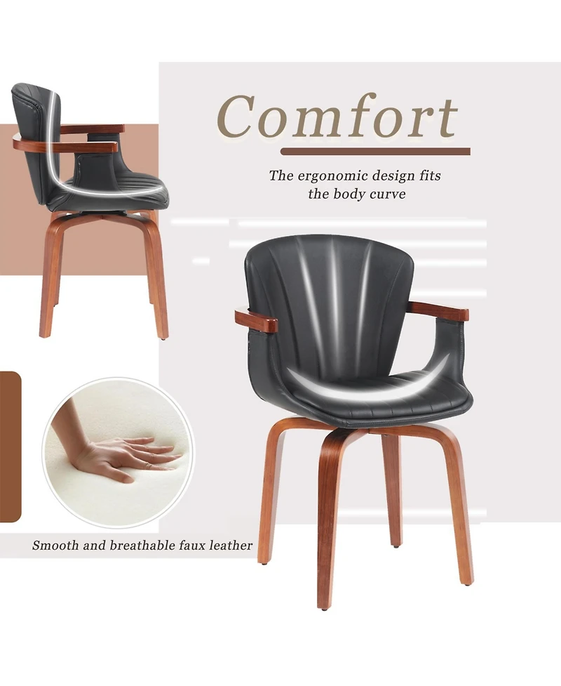 Streamdale Furniture Bentwood Swivel Dining Chairs (Set of 2)