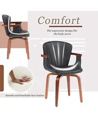 Streamdale Furniture Bentwood Swivel Dining Chairs (Set of 2)