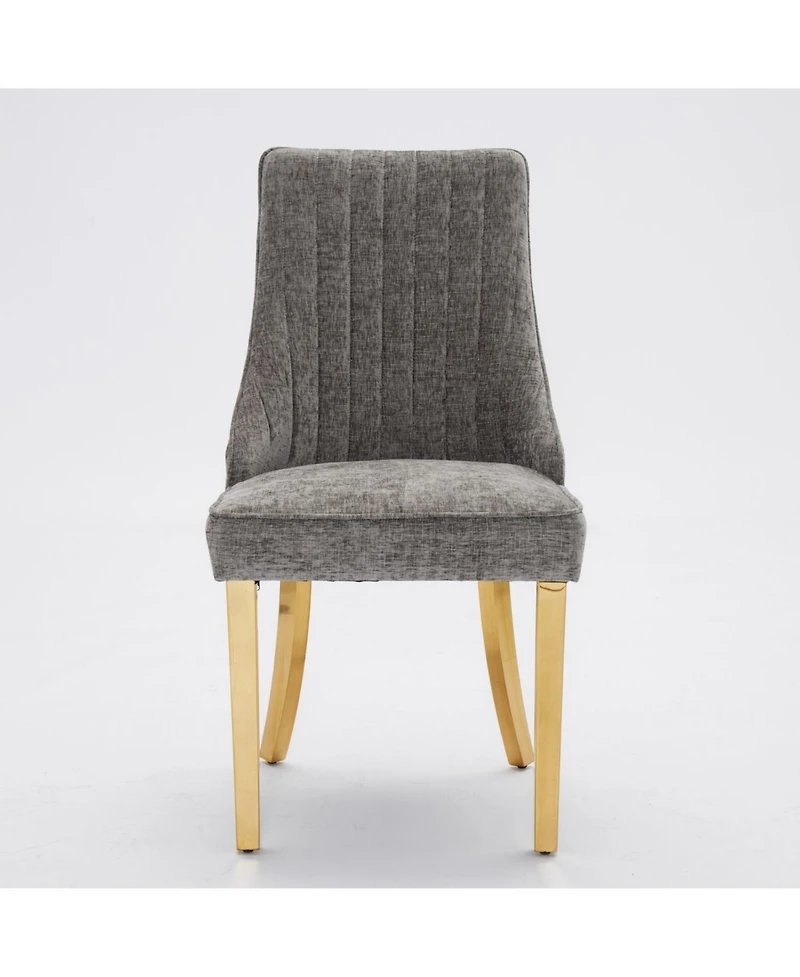 Streamdale Furniture Chenille Dining Chairs Set of 2 (Gray)