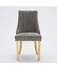 Streamdale Furniture Chenille Dining Chairs Set of 2 (Gray)