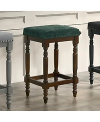 Streamdale Furniture Streamdale Rustic Walnut Counter Stools (Set of 2) - 26 Inch, Padded Seat