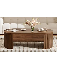 Streamdale Furniture 47.2" Lift Top Coffee Table w/ Hidden Compartment, Modern Oval