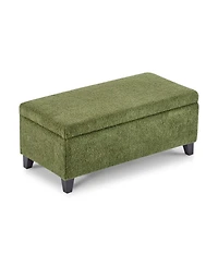 Streamdale Furniture Green Boucle Storage Ottoman with Flip-Top Lid