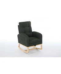 Streamdale Furniture Modern Rocking Chair with Wood Legs & Adjustable Footrest