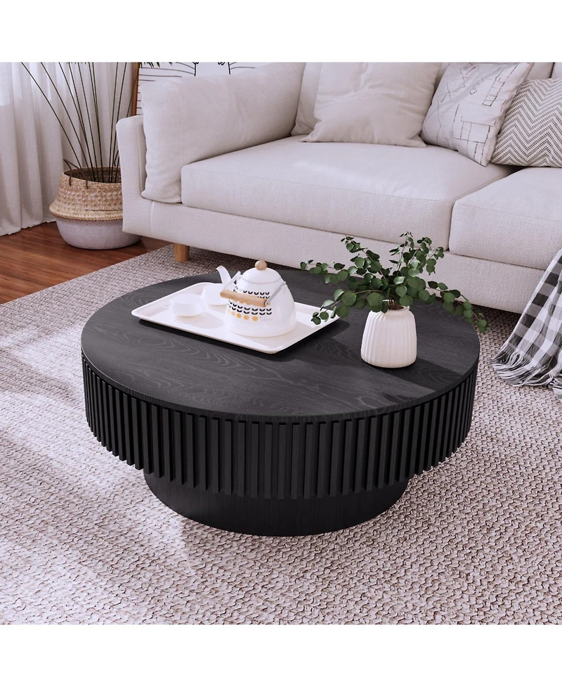 Streamdale Furniture 31.5" Round Coffee Table - Black
