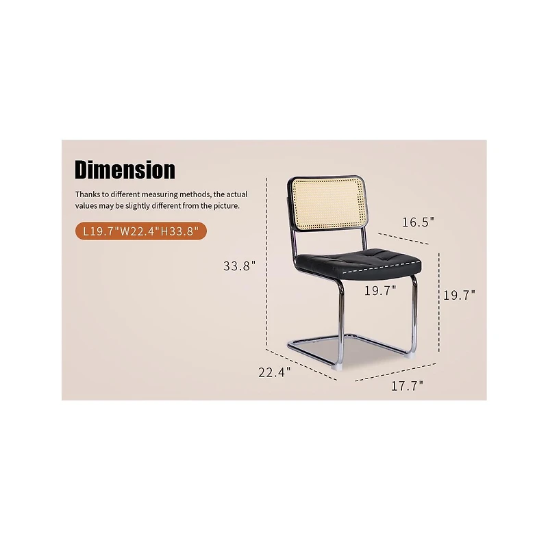 Streamdale Furniture Faux Leather Rattan Accent Chairs (Set of 2), Breuer-Designed