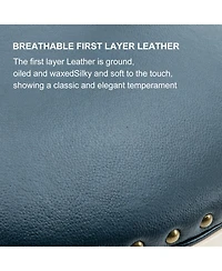 Streamdale Furniture Bar Stools Seat Height 26" Leather Wooden Bar Stools(White-blue 1pc)