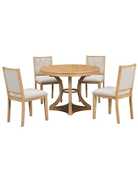 Streamdale Retro 5-Piece Extendable Dining Set (Natural)