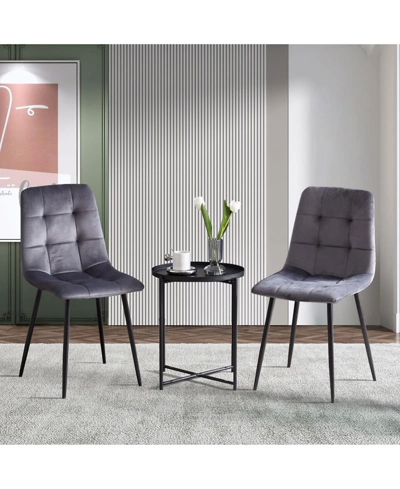 Streamdale Furniture Velvet Dining Chairs (Set of 2)