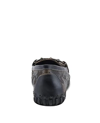 L'Artiste Women's Delavigne Handpainted Floral Loafers with Gold Bit Accent, Cushioned Insole & Flexible Sole