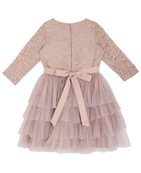 Rare Editions Girls' 7-16 Glitter Lace Bodice Dress