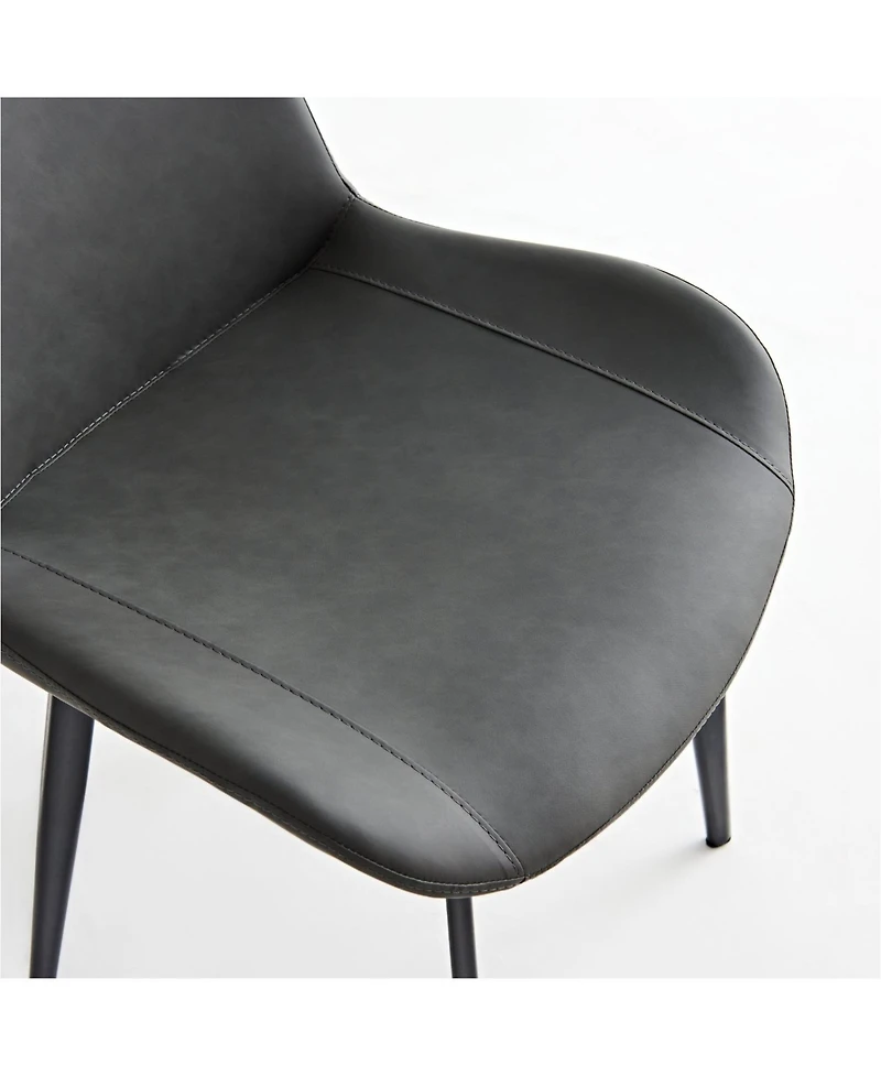 Streamdale Grey Pu Leather & Iron Leg Dining Table Set (2-Piece)