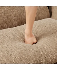 Streamdale Furniture Boucle Convertible Sectional Sofa with Ottoman - Coffee