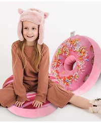 Cheer Collection Reversible Photoreal Donut Decorative Pillow, 16" Round