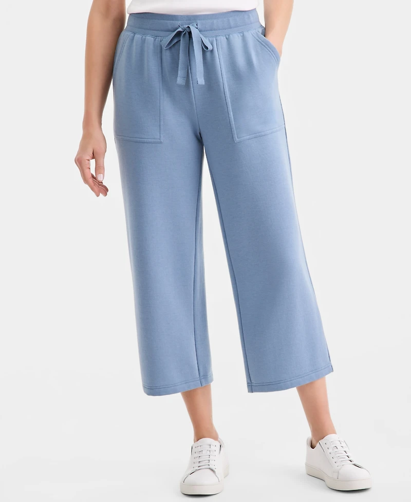 Style & Co Women's Luxsoft Wide-Leg Cropped Sweatpants, Macy's Exclusive