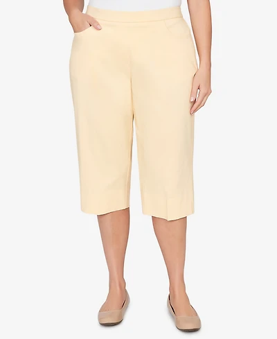 Alfred Dunner Plus Classic Pastel Millenium Allure Clamdigger Pants