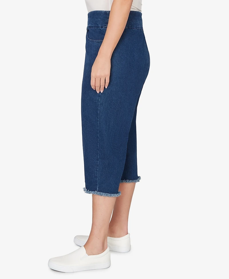 Alfred Dunner Plus Classic Stretch Stripe Clamdigger Capri Pants