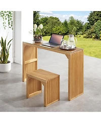Streamdale Furniture Pine Dining Bench and Table Set with Tempered Glass