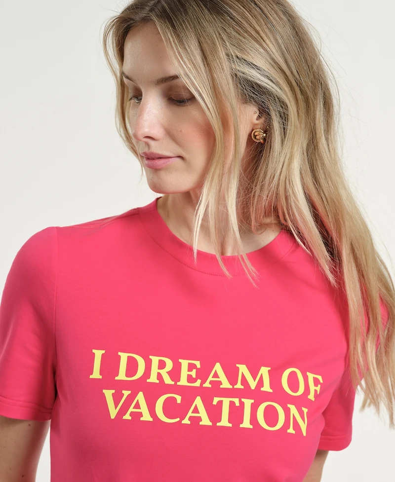 Isaac Mizrahi Women's I Dream of Vacation Graphic T-Shirt