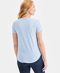 Style & Co Women's Printed Short-Sleeve Crewneck Top, Macy's Exclusive