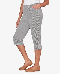 Alfred Dunner Women's Classic Stretch Stripe Clamdigger Capri Pants