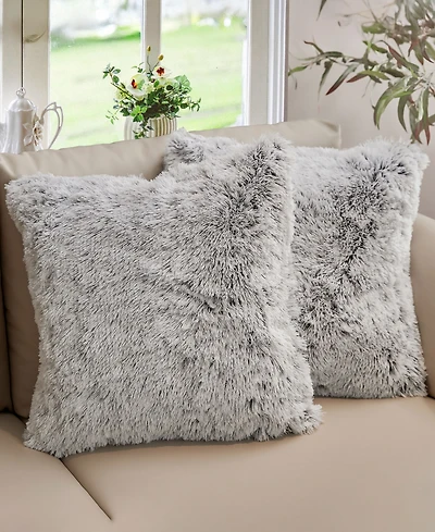 Cheer Collection Shaggy Decorative Pillow & Throw Set