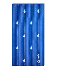 Lacoste Crocodile Print Shirting Cotton Beach Towel, 36" x 72"