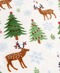Linery & Co. Velvet Plush Fleece Reversible Sherpa Christmas Throw
