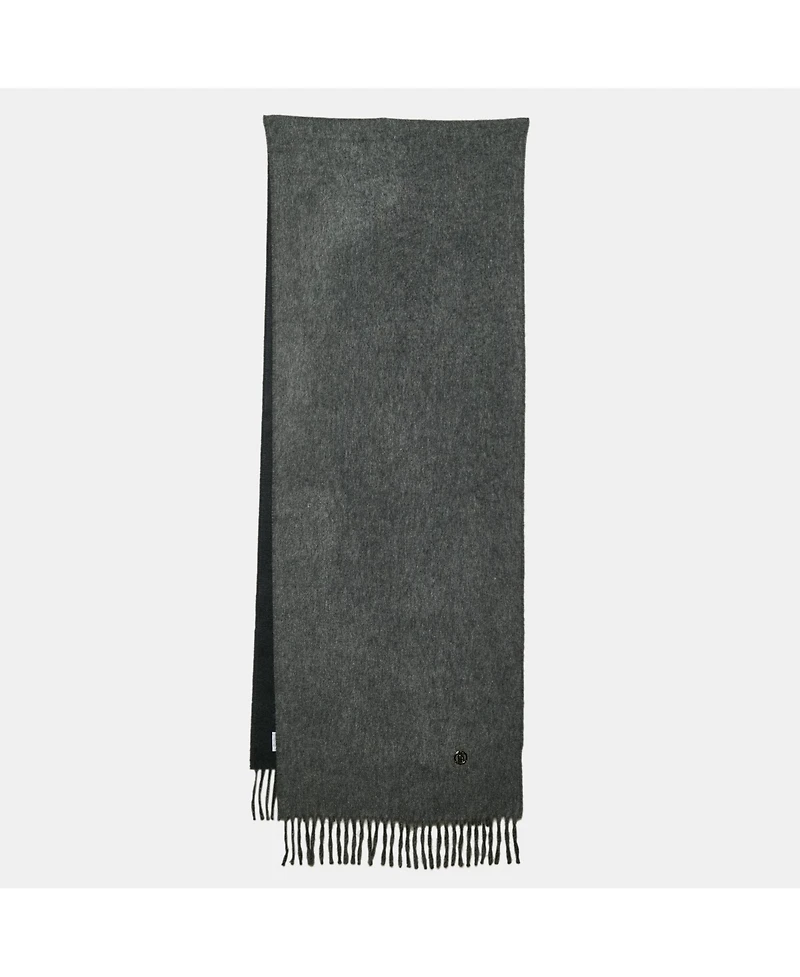 Pre-Owned Burberry Grey Cashmere Fringed Scarf