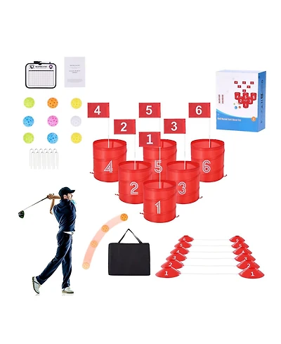 Hongge Backyard Golf Game 6-Hole Portable Outdoor Chipping Set