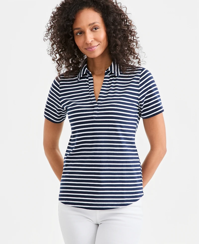 Style & Co Petite Solid Modern Polo Shirt, Macy's Exclusive
