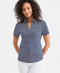 Style & Co Petite Solid Modern Polo Shirt, Macy's Exclusive