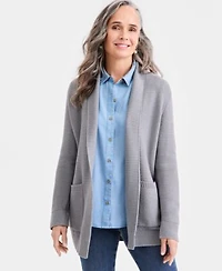 Style Co Womens Open Front Stitch Cardigan Sweater Macys Exclusive