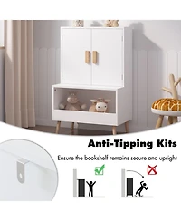 Streamdale Furniture Kids Toy Storage Cabinet - White Wooden Organizer