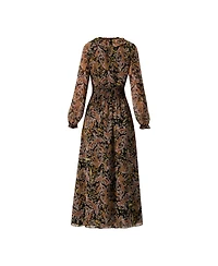 Ivonne Women's Long Dress with Smock Detail