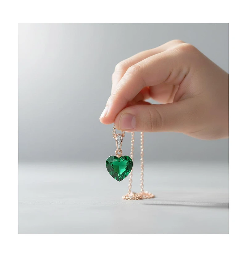 Sterling Silver Cubic Zirconia Heart shape Necklace