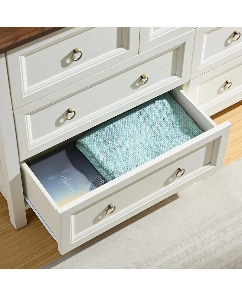 Streamdale Furniture Rustic 7-Drawer Wood Dresser