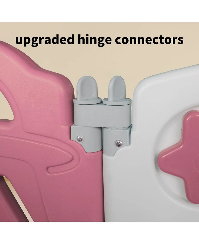 Streamdale Furniture 16-Panel Foldable Baby Playpen with Adjustable Shape and Safety Gate